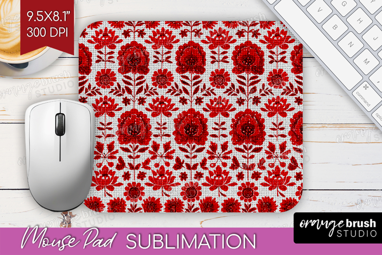 Scandi Flowers Mouse Pad Sublimation - Scandinavian Mousepad
