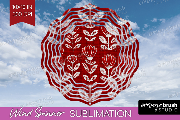 Scandi Flowers Wind Spinner Sublimation PNG - Scandinavian