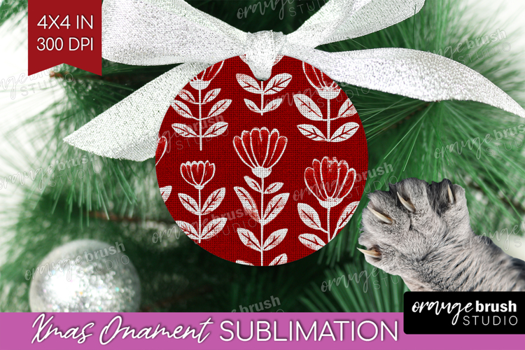 Scandi Flowers Ornament PNG - Scandinavian PNG Sublimation