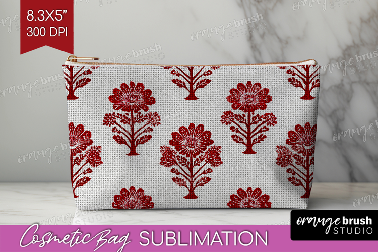 Scandi Flowers Cosmetic Bag - Scandinavian Makeup Bag PNG