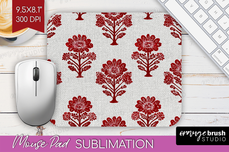 Scandi Flowers Mouse Pad Sublimation - Scandinavian Mousepad