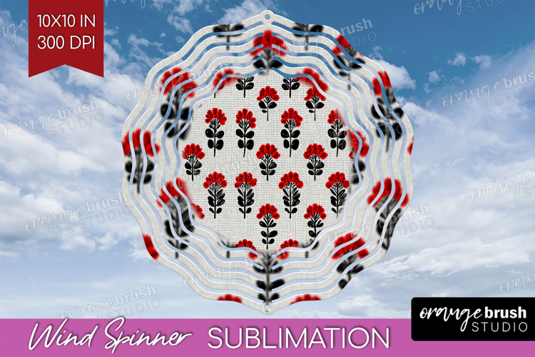 Scandi Flowers Wind Spinner Sublimation PNG - Scandinavian