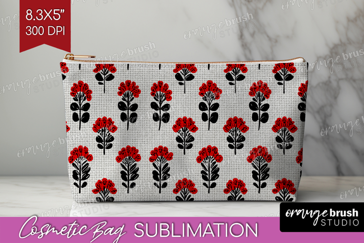 Scandi Flowers Cosmetic Bag - Scandinavian Makeup Bag PNG