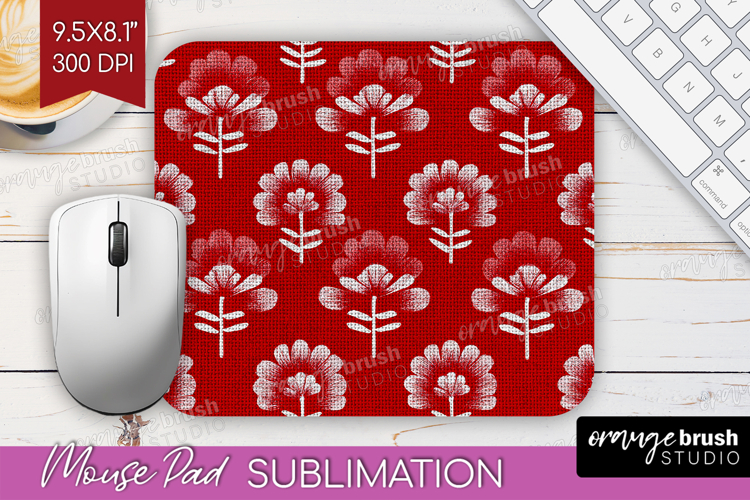 Scandi Flowers Mouse Pad Sublimation - Scandinavian Mousepad