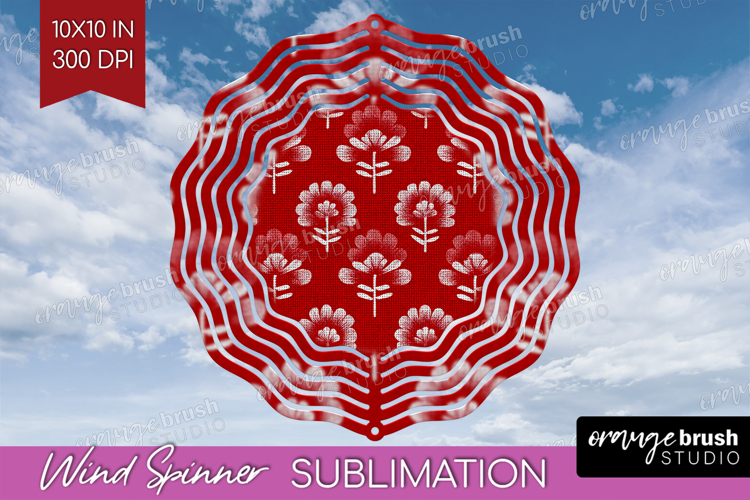 Scandi Flowers Wind Spinner Sublimation PNG - Scandinavian