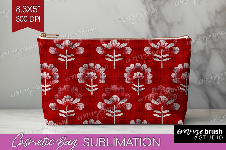 Scandi Flowers Cosmetic Bag - Scandinavian Makeup Bag PNG