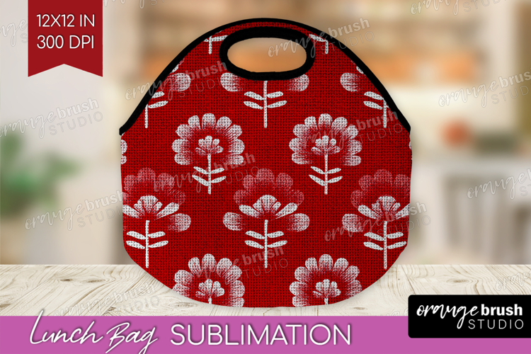 Scandi Flowers Lunch Bag - Scandinavian Lunch Bug PNG