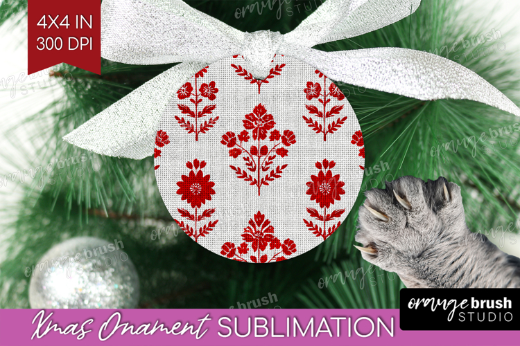 Scandi Flowers Ornament PNG - Scandinavian PNG Sublimation