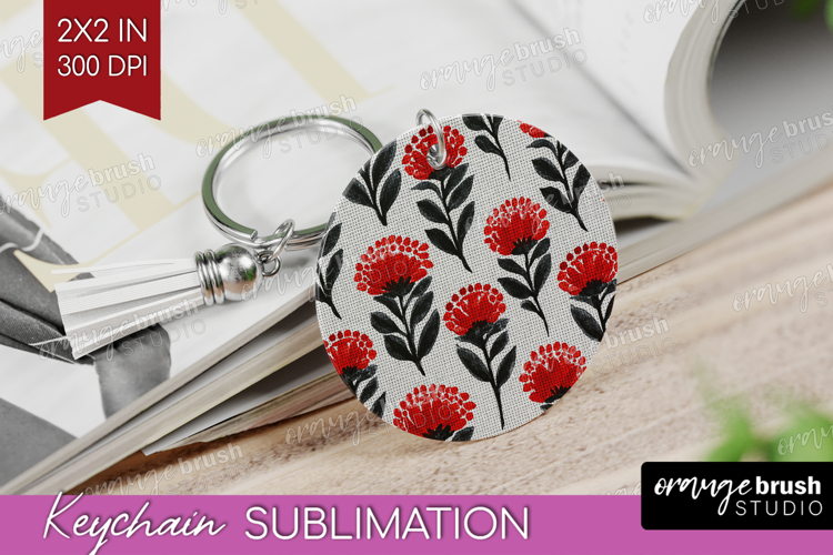 Scandi Flowers Keychain PNG - Scandinavian Keychain