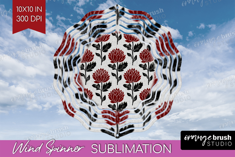 Scandi Flowers Wind Spinner Sublimation PNG - Scandinavian
