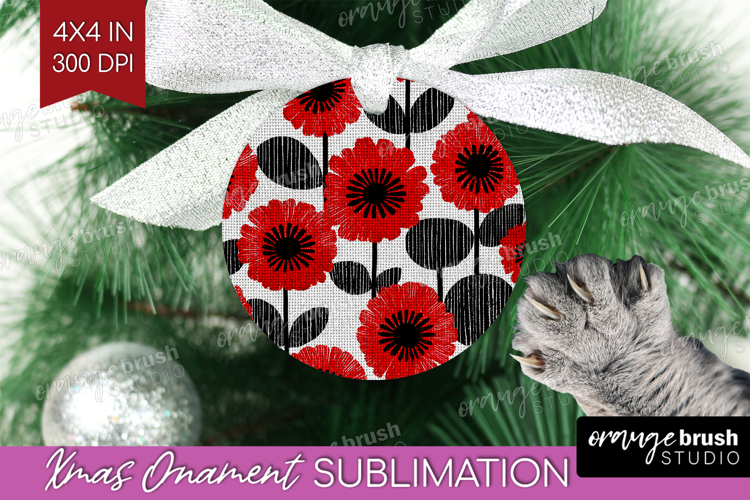 Scandi Flowers Ornament PNG - Scandinavian PNG Sublimation