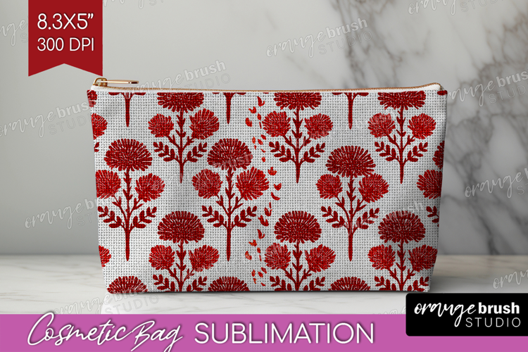 Scandi Flowers Cosmetic Bag - Scandinavian Makeup Bag PNG
