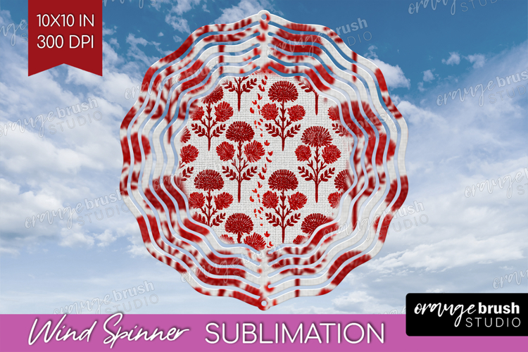 Scandi Flowers Wind Spinner Sublimation PNG - Scandinavian