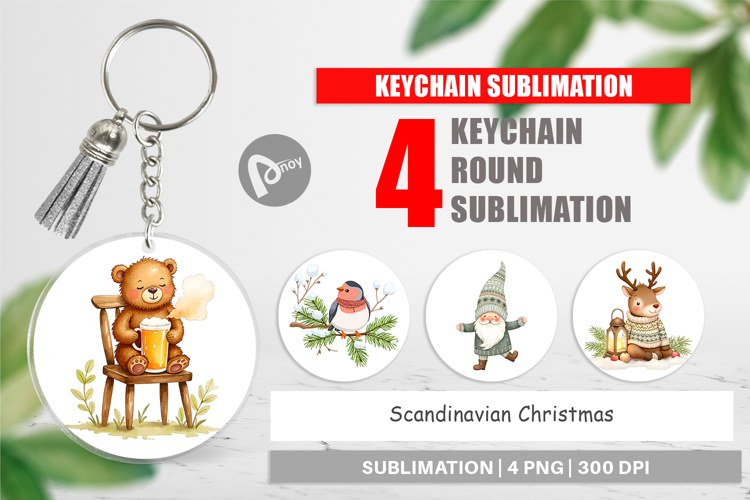 Keychain Scandinavian Christmas