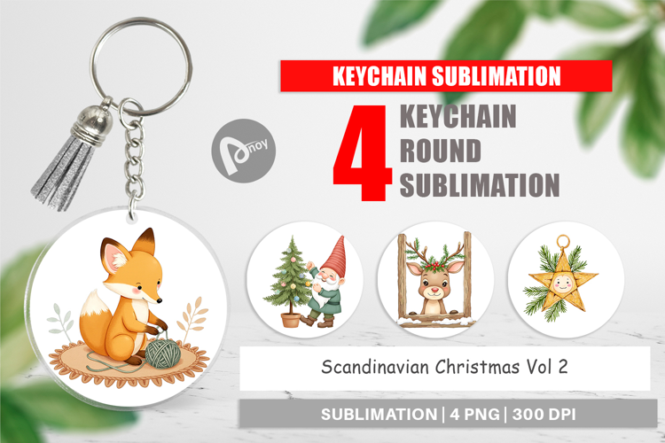 Keychain Scandinavian Christmas