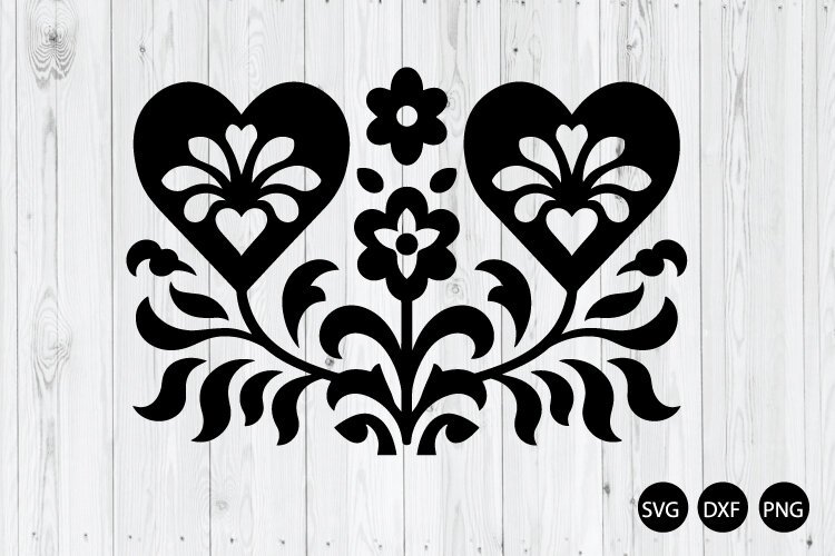 Scandinavian Hearts SVG, Valentine's Day SVG example image 1