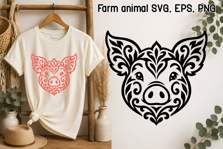 Scandinavian Ornament SVG Design | Farm Animal SVG