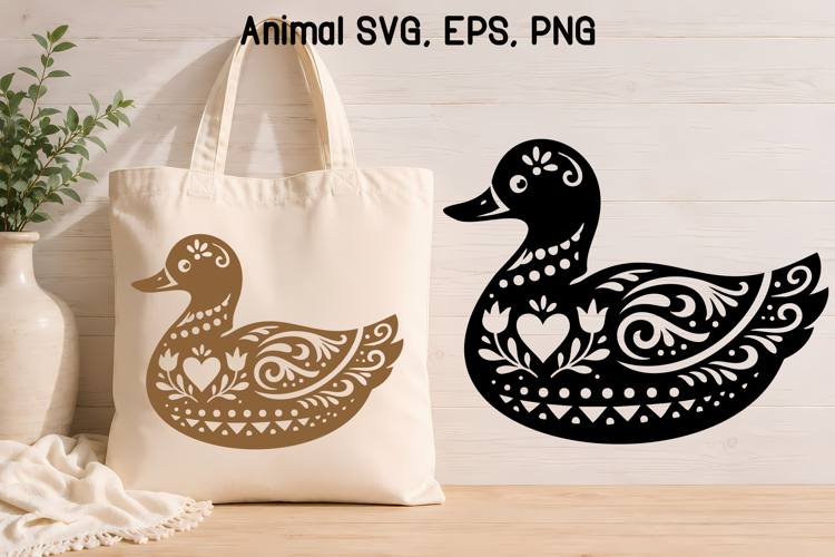 Scandinavian Ornament SVG Design | Duck SVG Farm Design