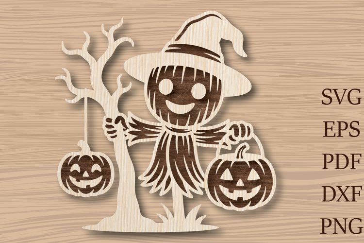 Scarecrow Pumpkin Laser Cut SVG