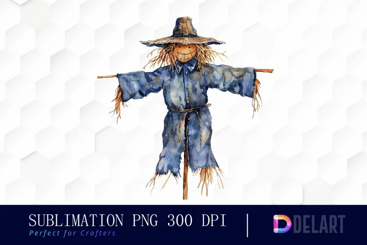 Scarecrow Straw Watercolor Clipart PNG