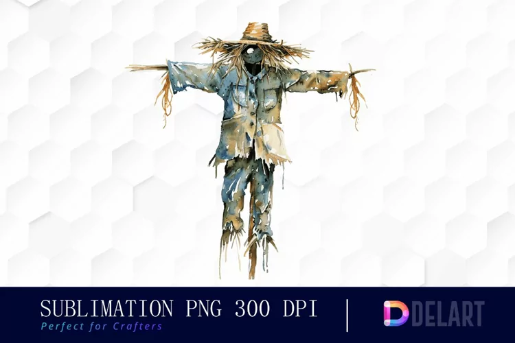 Scarecrow Straw Watercolor Clipart PNG