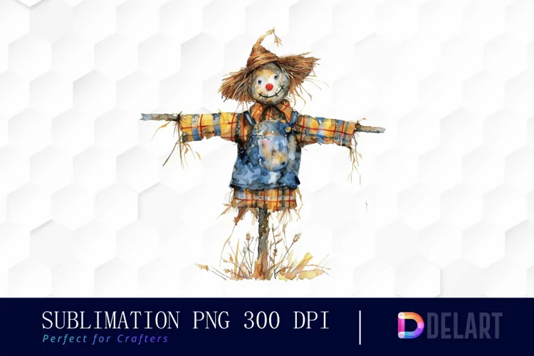 Scarecrow Straw Watercolor Clipart PNG