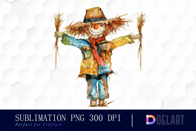 Scarecrow Straw Watercolor Clipart PNG