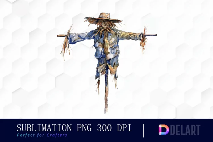 Scarecrow Straw Watercolor Clipart PNG