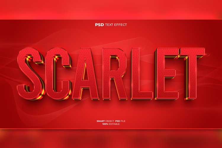 Scarlet 3D editable text effect example image 1