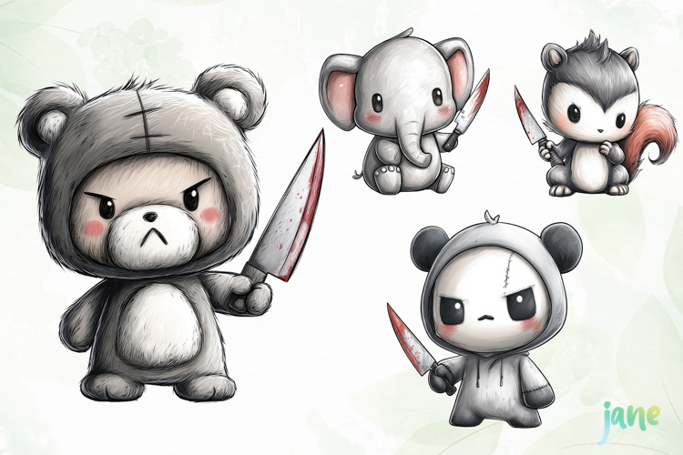 Scary Animals Sublimation PNG