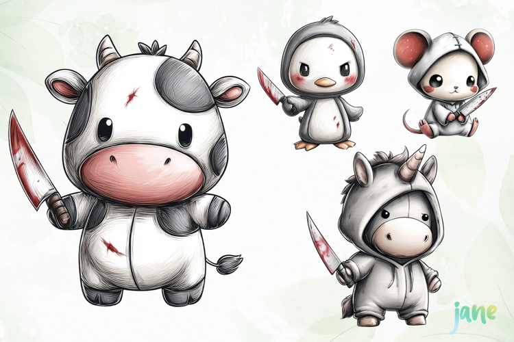 Scary Animals Sublimation PNG