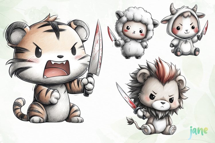 Scary Animals Sublimation PNG