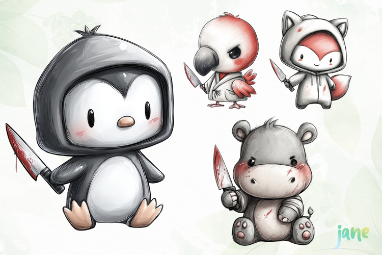 Scary Animals Sublimation PNG