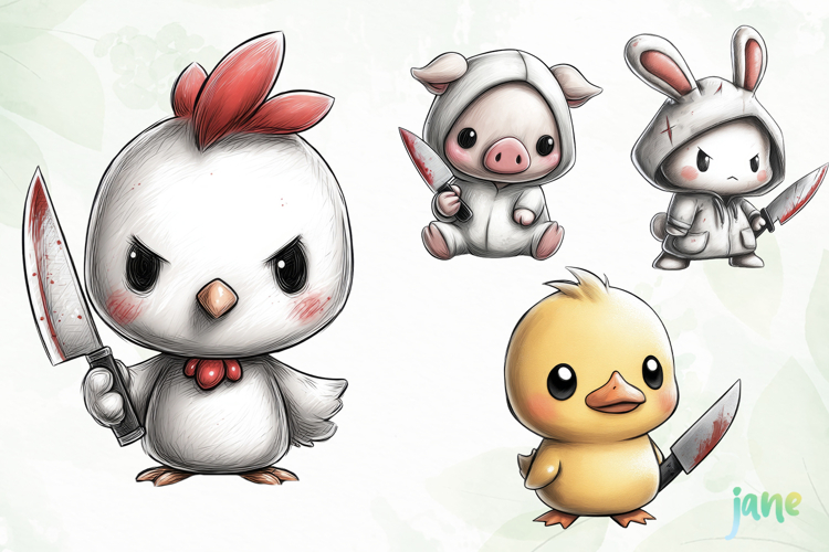 Scary Animals Sublimation PNG