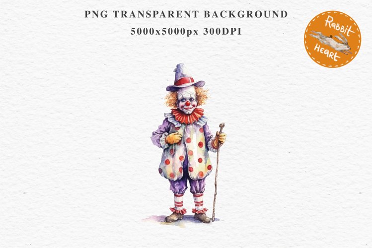 Scary Clown Creepy Spooky Halloween Clipart PNG Scrapbooking