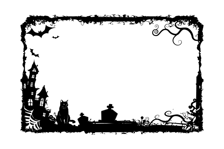 Scary halloween frame art decoration silhouette background