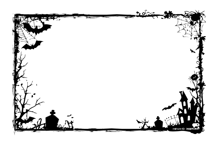 Scary halloween frame art decoration silhouette background