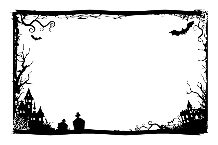 Scary halloween frame art decoration silhouette background