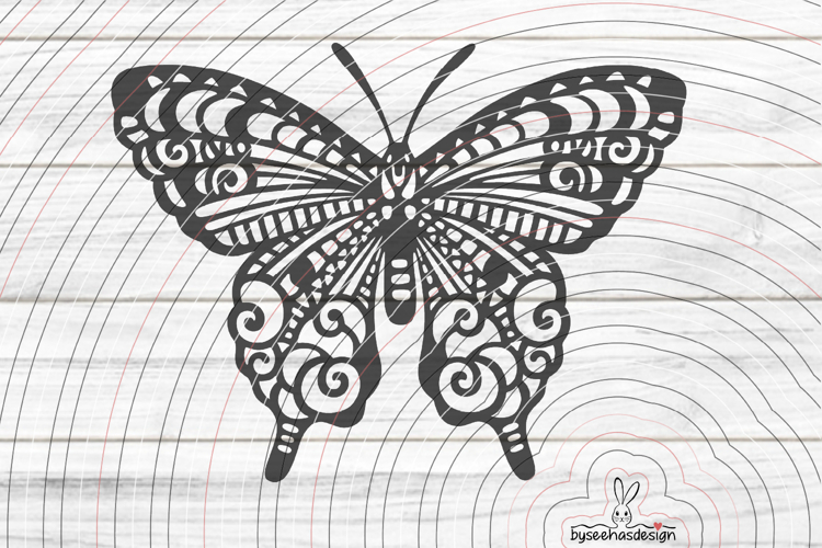 Butterfly pattern Cutting file SVG DXF example image 1