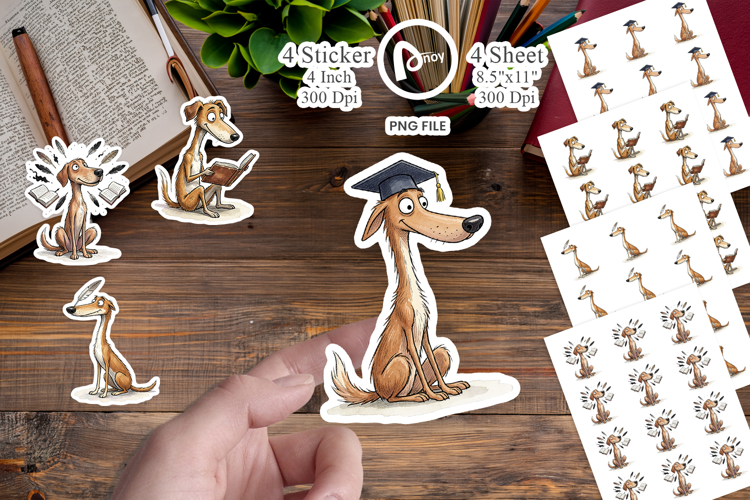 Scholarly Canine Dog Sticker