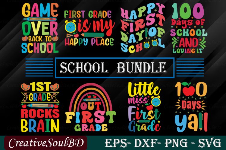 School SVG Bundle Cut File, 100days Yall Svg, Back To School