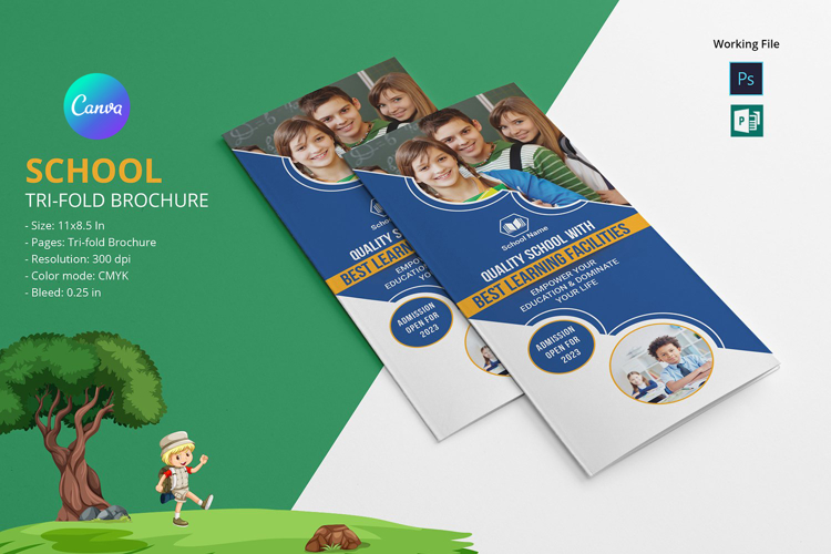 School Admission Trifold Brochure