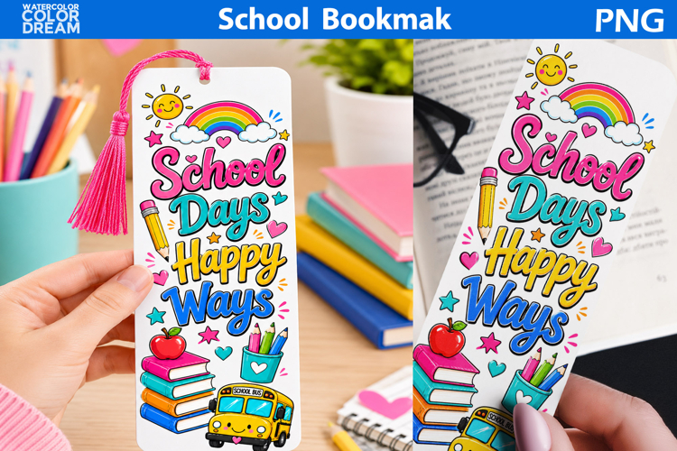 School Days Happy Ways | Back to School Bookmark
