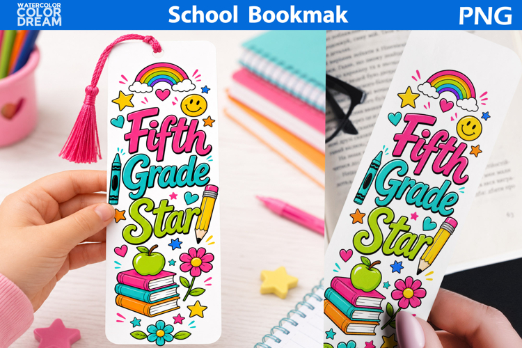 Fifth Grade Star Bookmark | Back to School Sublimation