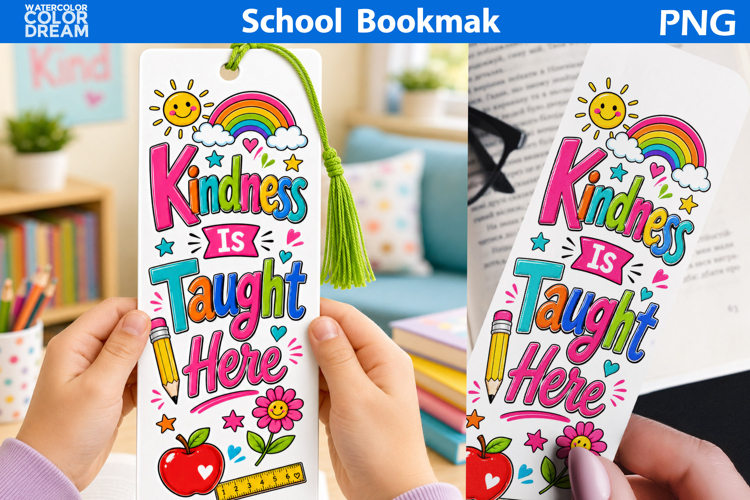 Kindness Is Taught Here | School Bookmark Sublimation
