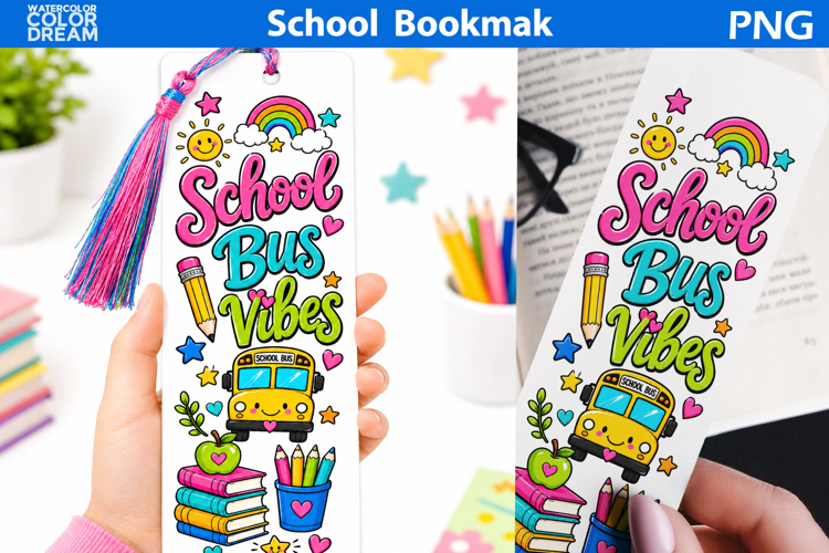 School Bus Vibes | School Bookmark Sublimation
