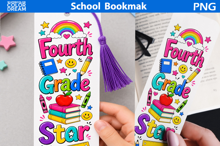 Fourth Grade Star | School Bookmark Sublimation