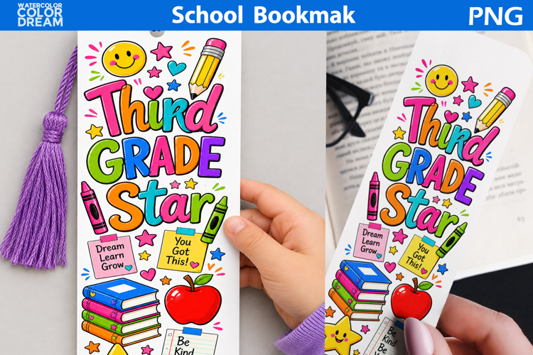 Third Grade Star Bookmark | Back to School Printable