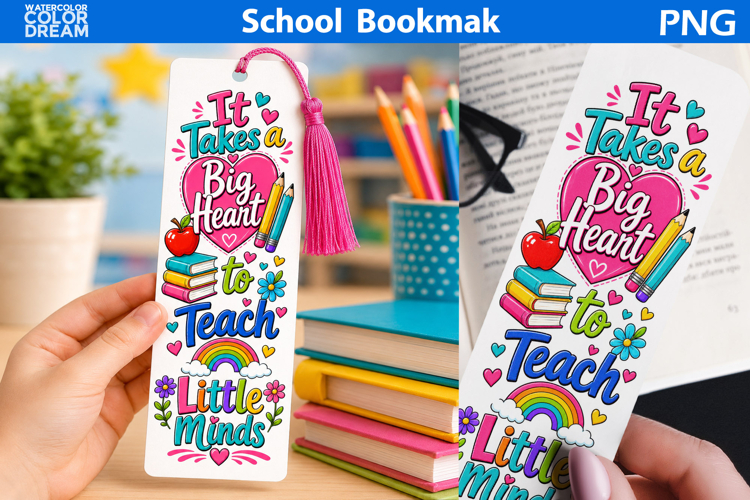 Teacher Heart Bookmark PNG | Back To School Art