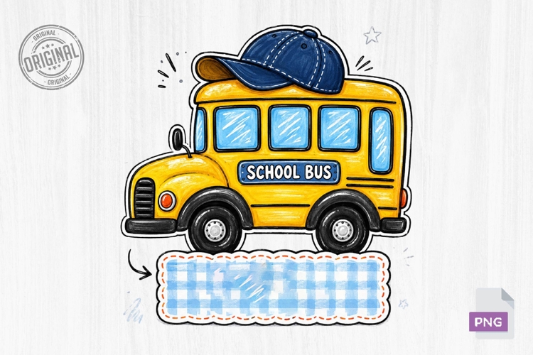 School Bus Name Back To School PNG Design example image 1